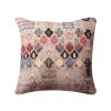 18 x 18 Square Cotton Accent Throw Pillow; Eastern Quatrefoil Print; Multicolor