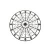 42 Inch Round Medallion Wall Mount Metal Accent Decor; Handmade Circle Design; Antique Black
