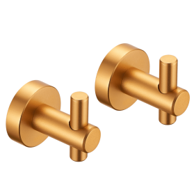 Round Base Wall Hanging Hook with Screws- Golden Gold Hook; 2 Pack; for Entry Shoe Cabinet; Wardrobe Bathroom Bedroom Furniture Hardware