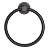 Towel Ring Matte Black; Bath Hand Towel Ring Thicken Space Aluminum Round Towel Holder for Bathroom