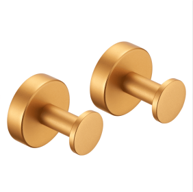 Round Base Wall Hanging Towel Hook with Screws- Golden Gold Coat Hook; 2 Pack; for Entry Shoe Cabinet; Wardrobe Bathroom Bedroom Furniture Hardware