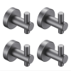 Round Base Wall Hanging Hook with Screws- Gun Grey Hook; 4 Pack; for Entry Shoe Cabinet; Wardrobe Bathroom Bedroom Furniture Hardware