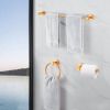 Bathroom Hardware Set; Thicken Space Aluminum 3 PCS Towel bar Set- Golden Gold 16-27 Inches Adjustable Bathroom Accessories Set