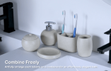 Concrete terrazzo Bath Accessory Set; White Sandstone Color