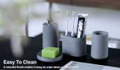 Concrete Bath Accessory Set for Vanity Countertops; Grey Stone Color/Cement Grey Color