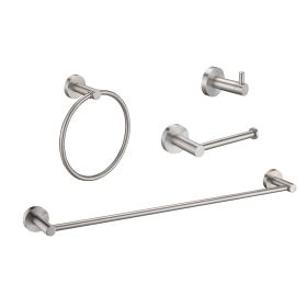 Brushed Nickel Bathroom Hardware Accessories 4 Pieces Set