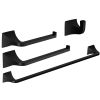 4-Piece Bath Hardware Set with Towel Ring Toilet Paper Holder Towel Hook and 24 in. Towel Bar in Matte Black
