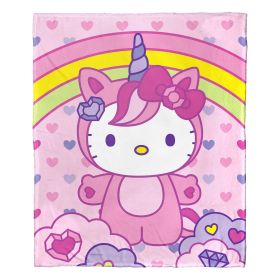 Hello Kitty; Love And Unicorns Aggretsuko Comics Silk Touch Throw Blanket; 50" x 60"