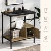 30" Bathroom vanity with Single Sink; Bathroom Storge Cabinet; Metal Frame; Black