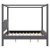 Queen Size Upholstery Canopy Platform Bed with Headboard,Support Legs