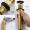 Bathroom Sink Drain Vanity Sink Drain with Strainer Basket Brushed Gold