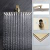 10 Inches Bathroom Brass Rainfall Shower System Shower Faucet Combo Set Brushed Gold