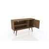Manhattan Comfort Liberty 42.52" Mid-Century Modern TV Stand with 2 Shelves and 1 Door in Rustic Brown