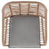 Manhattan Comfort Antibes 1.0 Steel Rattan 3-Piece Patio Conversation Set with Cushions in Grey