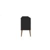 Manhattan Comfort Bradley 62.99 TV Stand Black with 2 Media Shelves and 2 Storage Shelves in Black with Solid Wood Legs