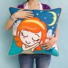 [Missing You] Embroidered Applique Pillow Cushion / Floor Cushion (19.7 by 19.7 inches)