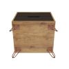 Manhattan Comfort Rockefeller 2.0 Mid-Century Modern 2-Drawer Nightstand Nature and Textured Grey