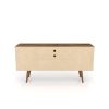 Manhattan Comfort Liberty 53.14" Mid-Century Modern TV Stand with 5 Shelves and 1 Door in Rustic Brown and 3D Brown Prints