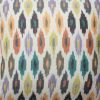 18 x 18 Handcrafted Square Cotton Accent Throw Pillow; Abstract Art Deco Ikat Dyed Pattern; Tassels; Multicolor