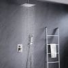 12 Inch Bathroom Rain Shower Combo Set Brushed Nickle