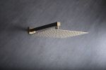 Brass Rainfall Shower System, Luxuly Bathroom Shower Faucet Combo Set Brushed Gold