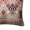 18 x 18 Square Cotton Accent Throw Pillow; Eastern Quatrefoil Print; Multicolor