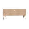 Manhattan Comfort Bradley 62.99 TV Stand Black with 2 Media Shelves and 2 Storage Shelves in Black with Solid Wood Legs