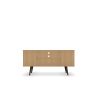 Manhattan Comfort Liberty 53.14" Mid-Century Modern TV Stand with 5 Shelves and 1 Door in White with Solid Wood Legs