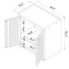 Manhattan Comfort Fortress Textured Metal 31.5" Garage Mobile Cabinet with 2 Adjustable Shelves in Grey