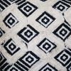 18 x 18 Handcrafted Square Jacquard Soft Cotton Accent Throw Pillow; Diamond Pattern; White; Black