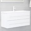 2 Piece Bathroom Furniture Set White Engineered Wood
