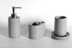 Concrete, Made of Cement Bath Accessory Set for Vanity Countertops, 4 Piece Luxury Ensemble