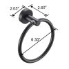 Towel Ring Matte Black; Bath Hand Towel Ring Thicken Space Aluminum Round Towel Holder for Bathroom