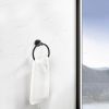 Bathroom Hardware Set; Thicken Space Aluminumm 6 PCS Towel bar Set- Matte Black 24 Inches Wall Mounted