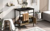 30" Bathroom vanity with Single Sink; Bathroom Storge Cabinet; Metal Frame; Black