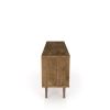 Manhattan Comfort Liberty 53.14" Mid-Century Modern TV Stand with 5 Shelves and 1 Door in Rustic Brown and 3D Brown Prints