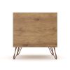 Manhattan Comfort Rockefeller 2.0 Mid-Century Modern 2-Drawer Nightstand Nature and Textured Grey