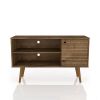 Manhattan Comfort Liberty 42.52" Mid-Century Modern TV Stand with 2 Shelves and 1 Door in Rustic Brown