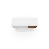 Manhattan Comfort Liberty 42.52" Mid-Century Modern TV Stand with 2 Shelves and 1 Door in White and Rustic Brown
