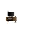 Manhattan Comfort Liberty 42.52" Mid-Century Modern TV Stand with 2 Shelves and 1 Door in Rustic Brown