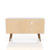 Manhattan Comfort Liberty 42.52" Mid-Century Modern TV Stand with 2 Shelves and 1 Door in White and Rustic Brown