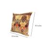 18 x 18 Square Accent Pillow; Printed Unique Quatrefoil Design; Polyester Filler; Brown; Orange; Yellow