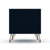 Manhattan Comfort Rockefeller 2.0 Mid-Century Modern 2-Drawer Nightstand in Midnight Blue