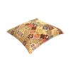 18 x 18 Square Accent Pillow; Printed Unique Quatrefoil Design; Polyester Filler; Brown; Orange; Yellow