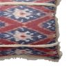 18 x 18 Handcrafted Square Cotton Accent Throw Pillow; Floral Ikat Dyed Pattern; Fringe Accent; Multicolor