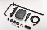2-Function Thermostatic Rainfall Shower System in Matte Black