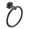 Towel Ring Matte Black; Bath Hand Towel Ring Thicken Space Aluminum Round Towel Holder for Bathroom