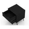 Manhattan Comfort Rockefeller 2.0 Mid-Century- Modern Nightstand with 2-Drawer in Black