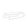 Manhattan Comfort Celine 53.14 Coffee Table with Steel Legs in Nude Mosaic Wood