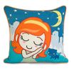 [Missing You] Embroidered Applique Pillow Cushion / Floor Cushion (19.7 by 19.7 inches)